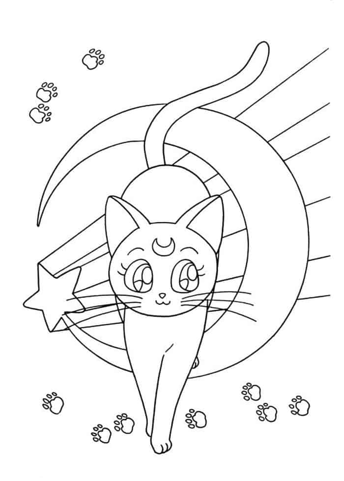 Cat Sailor Moon Coloring Pages