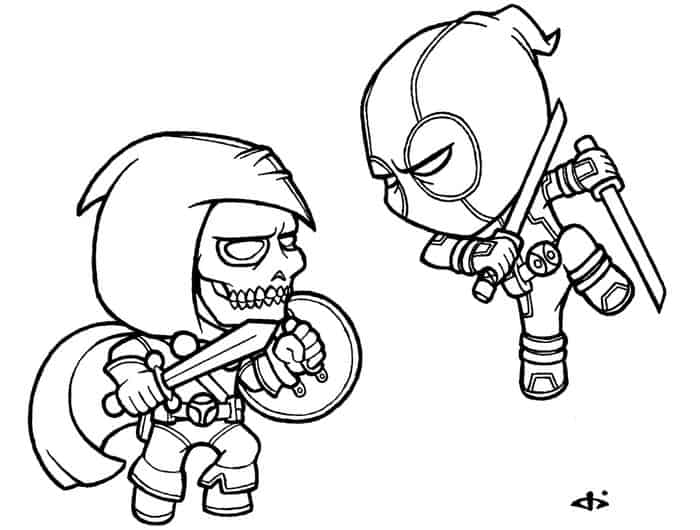 Chibi Deadpool Coloring Pages