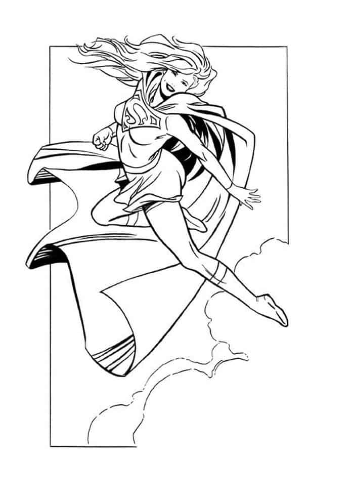 Clothed Supergirl Coloring Pages