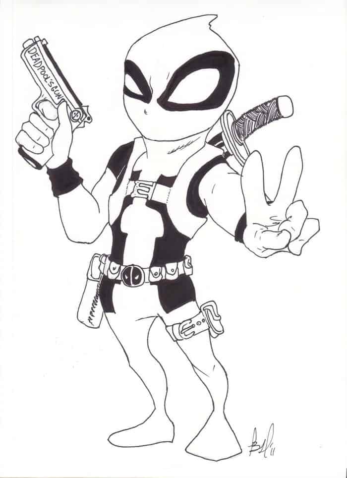 Color Your Own Deadpool Coloring Pages Inside Page Number 40