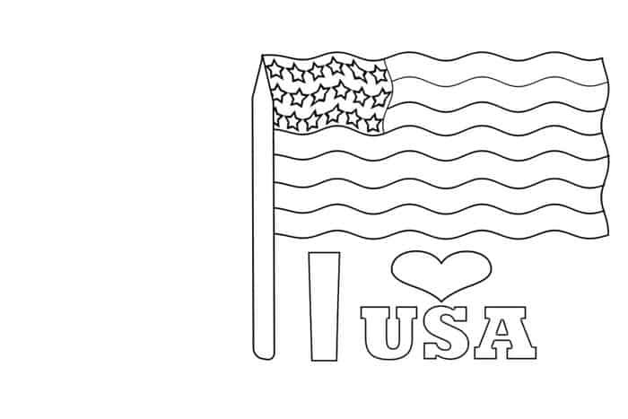 Coloring Pages American Flag Preschoolers