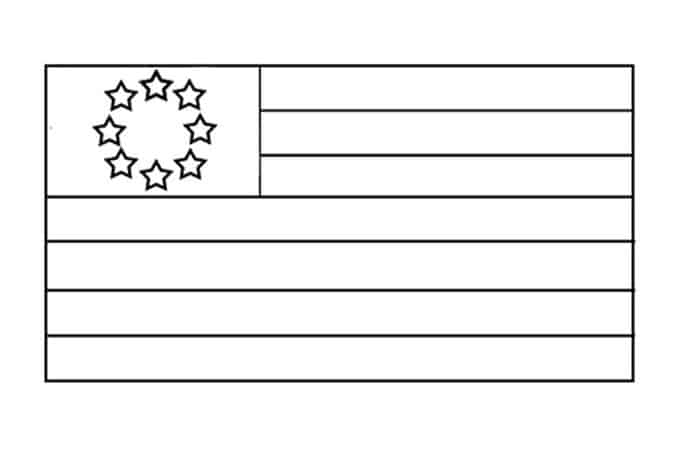 Coloring Pages Betsy Ross American Flag Free