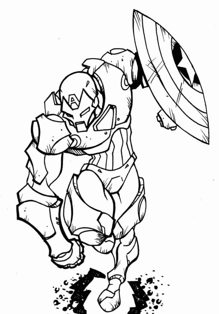 Coloring Pages Captain America Iron Man