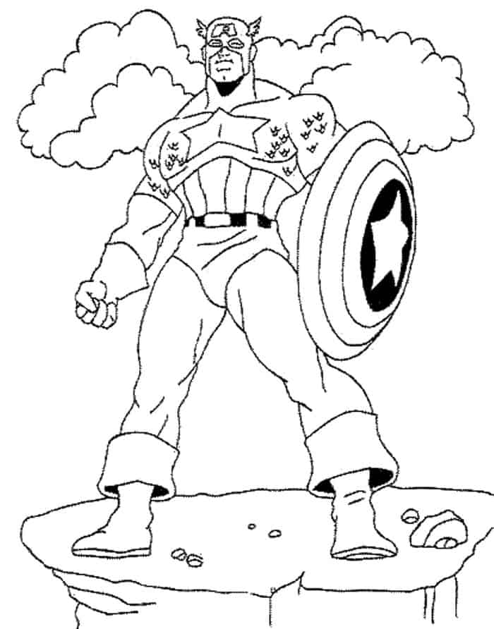 Coloring Pages Captain America Shirt