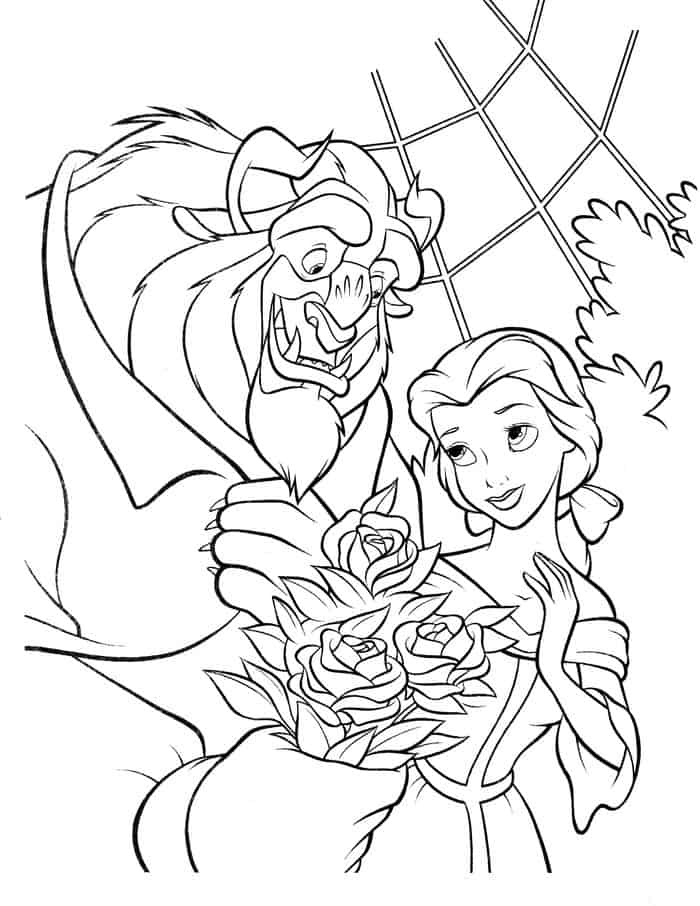 Coloring Pages For Kids Of Beauty And The Beast
