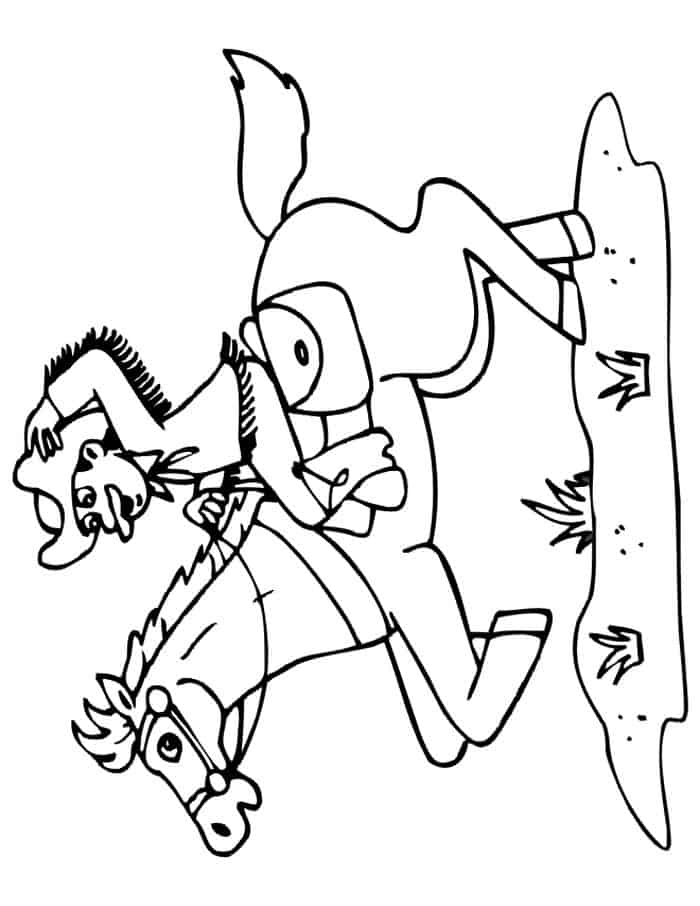 Coloring Pages Of Paint Horses With A Cowboy