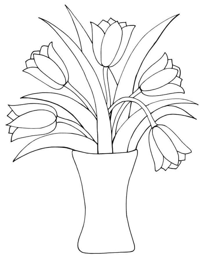 Coloring Pages Of Tulip Flower
