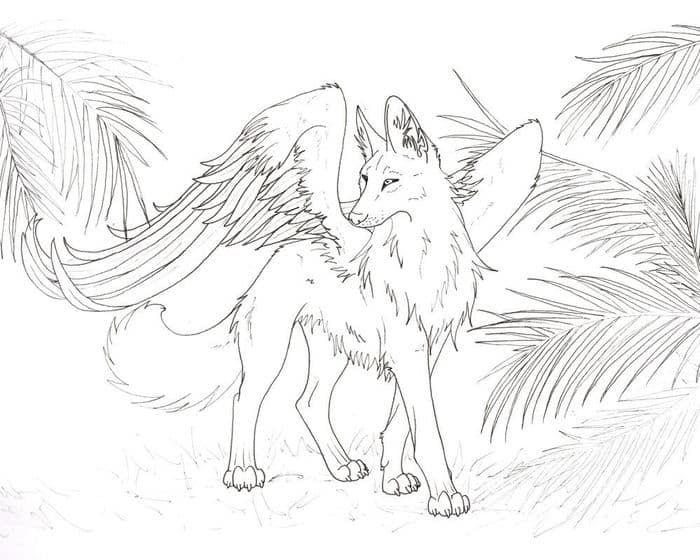 Coloring Pages Of Wolves With Wings