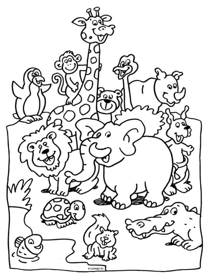 Coloring Pages Of Zoo Animals