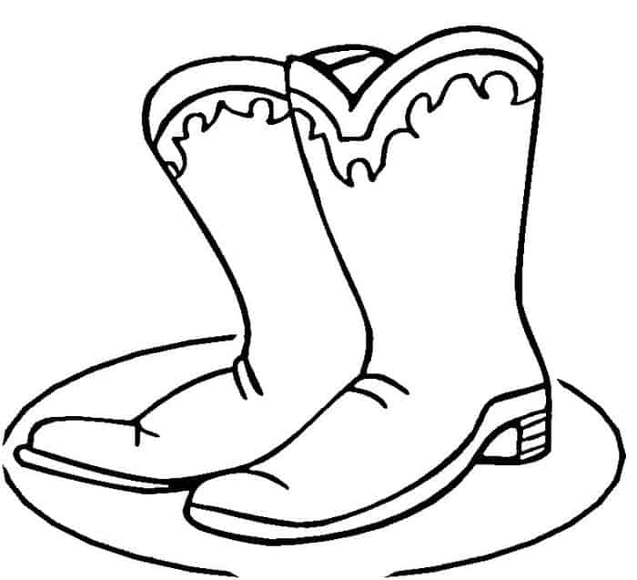 Cowboy Boot Coloring Book Pages