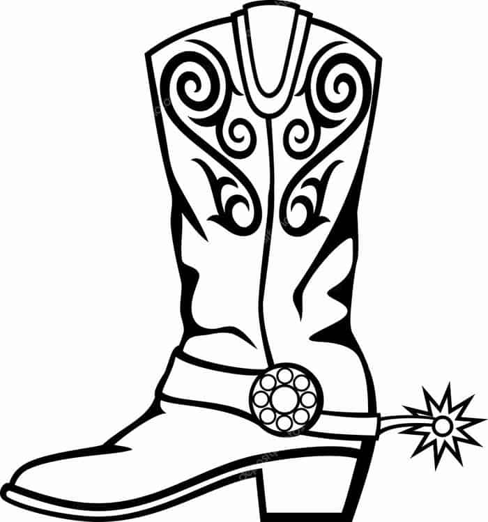 Cowboy Boot Coloring Pages Printable