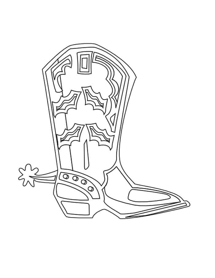Cowboy Boots Coloring Pages Free