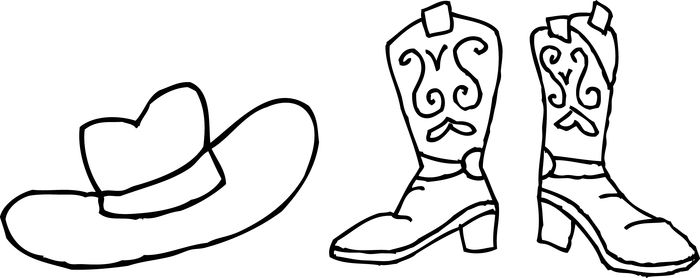 Cowboy Boots With Spurs Coloring Pages