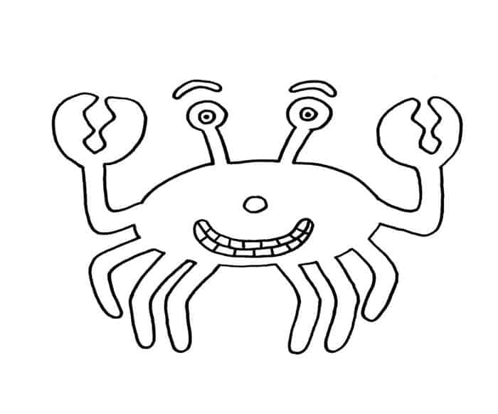 Crab Reading Coloring Pages