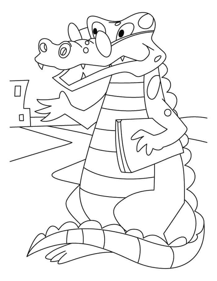 Crocodile Cartoon Coloring Pages