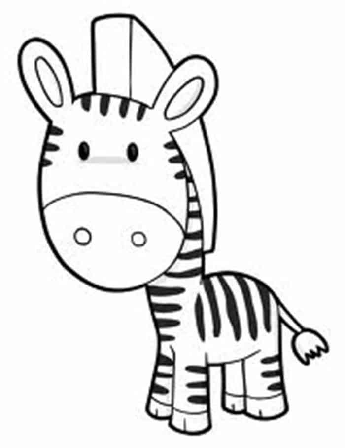 Cute Zebra Coloring Pages Small