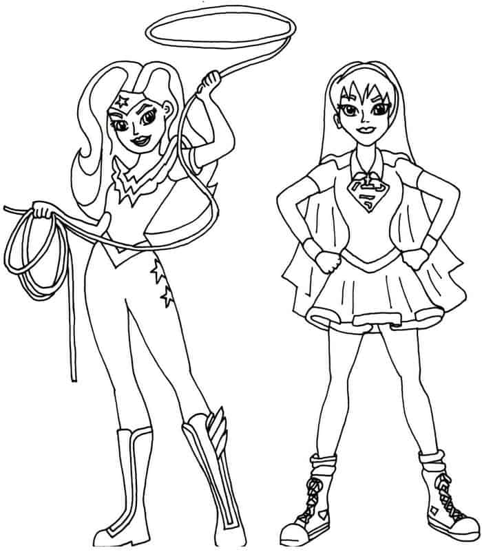 Dc Supero Girls Coloring Pages Wonder Woman