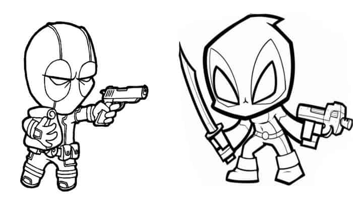 Deadpool Coloring Pages Big Head Tiny Body