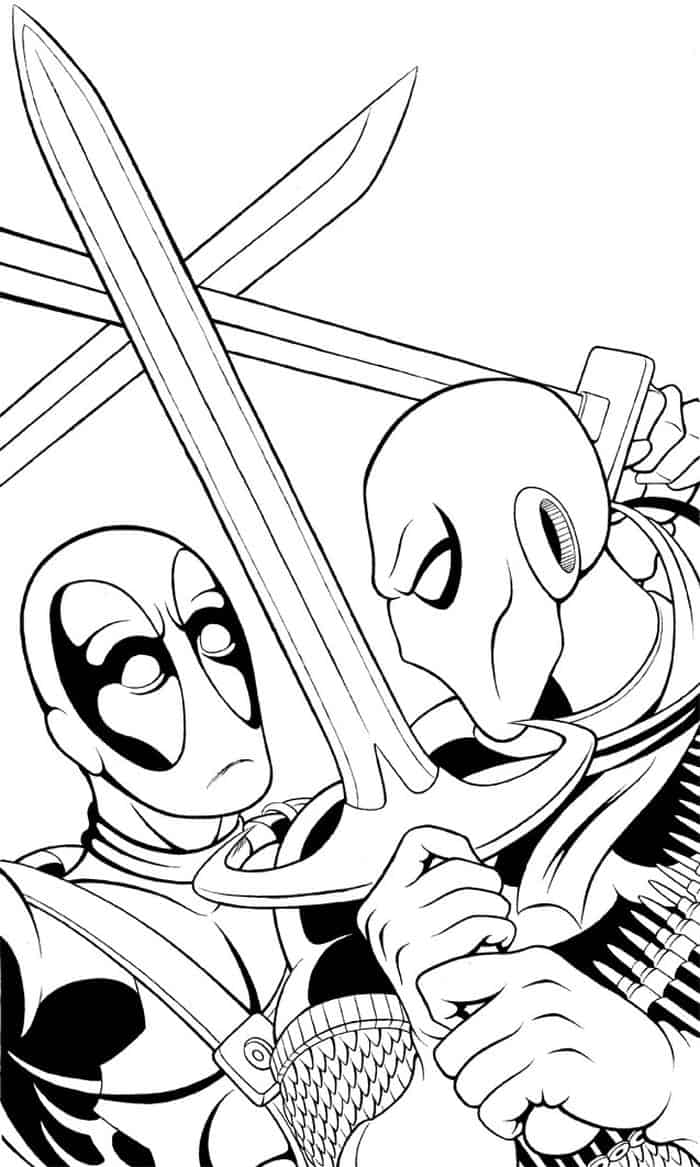 Deadpool Vs Red Hood Coloring Pages