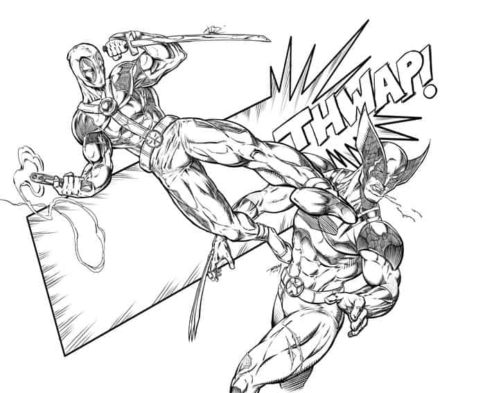 Deadpool Vs Wolverine Coloring Pages 1