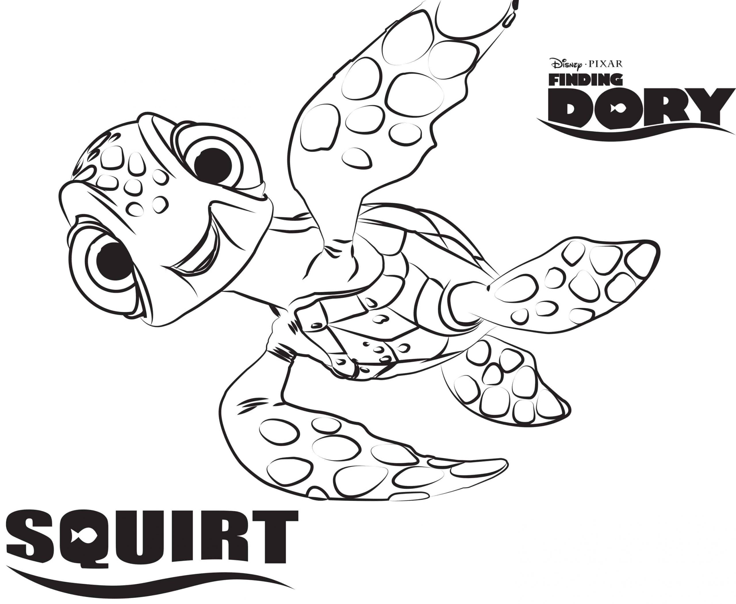 Disney Coloring Pages Finding Nemo Squirt