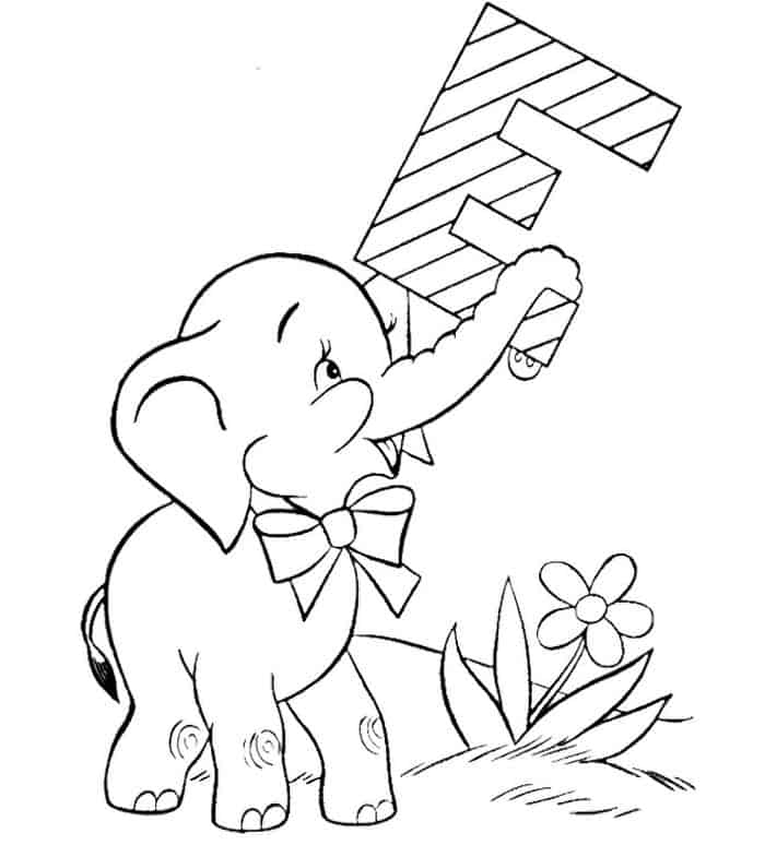 E Is For Elephant Coloring Pages
