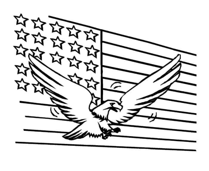 Eagle And Usa Flag Coloring Pages
