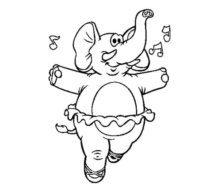Elephant Cartoon Coloring Pages