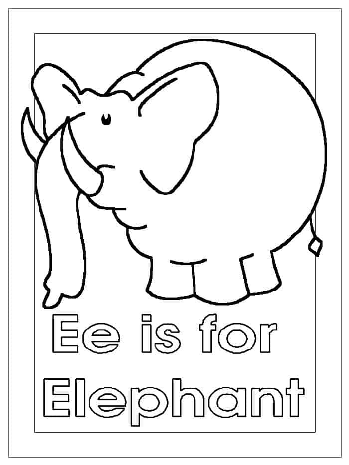 Elephant Coloring Pages For Preschool