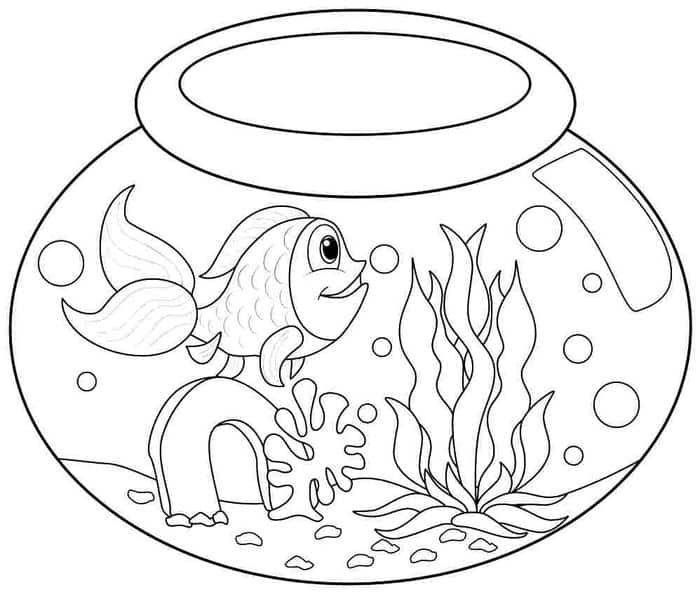 Fish Bowl Coloring Pages