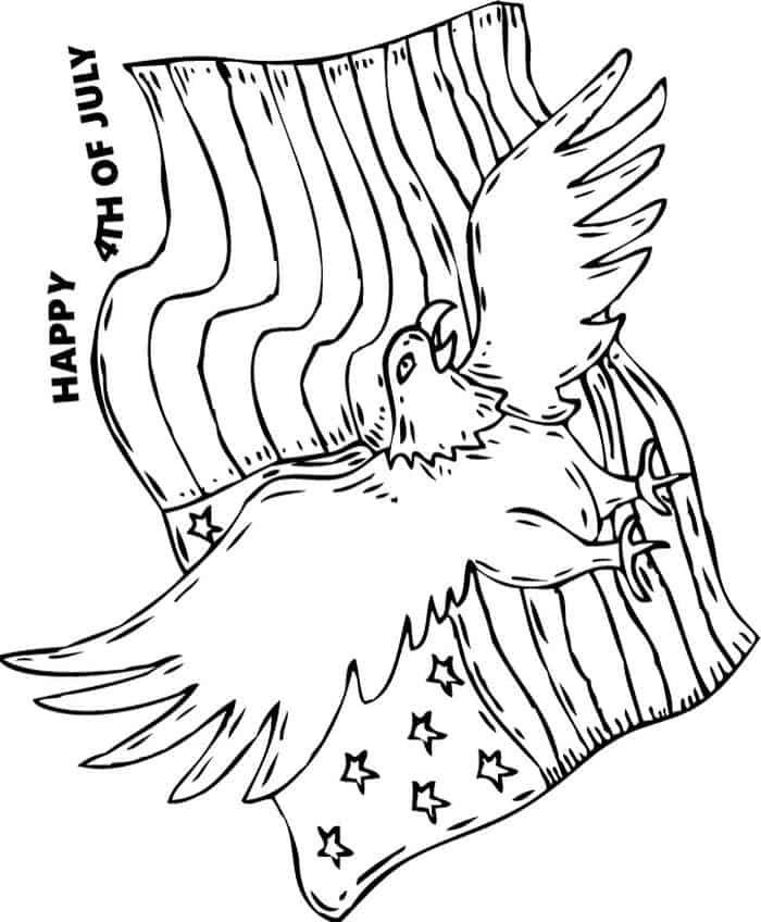 Flag Coloring Pages With Eagle