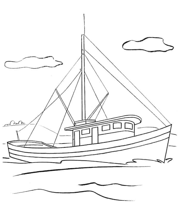Free Coloring Pages Boat
