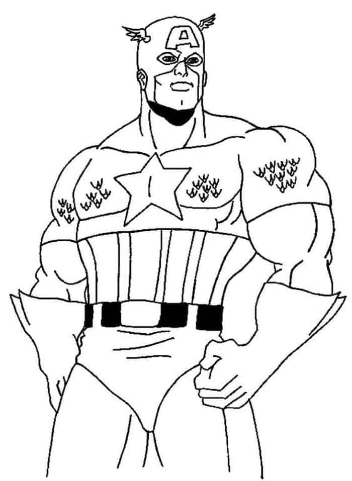 Free Coloring Pages Captain America