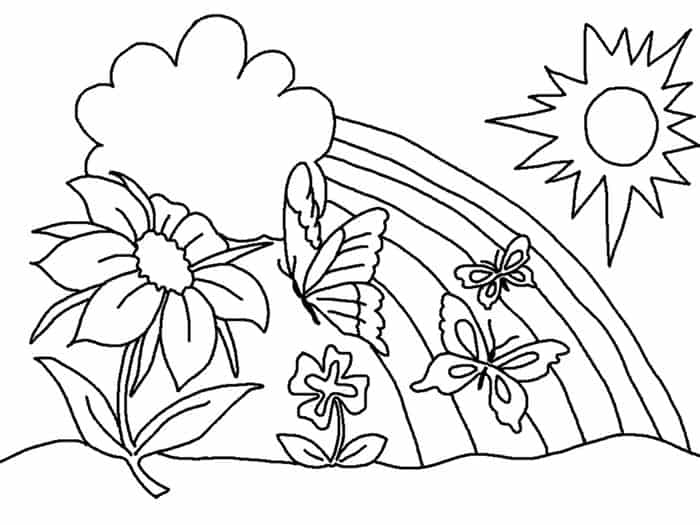 Free Coloring Pages Flowers And Butterflies