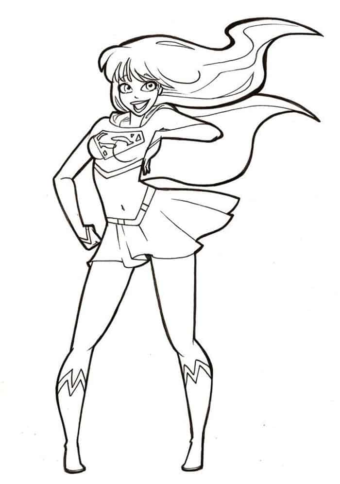 Free Dc Supergirl Heroes Coloring Pages