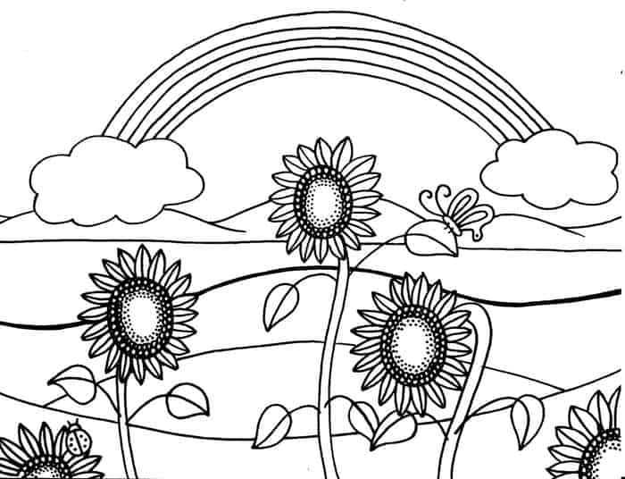 Free Sunflower Coloring Pages For Girls