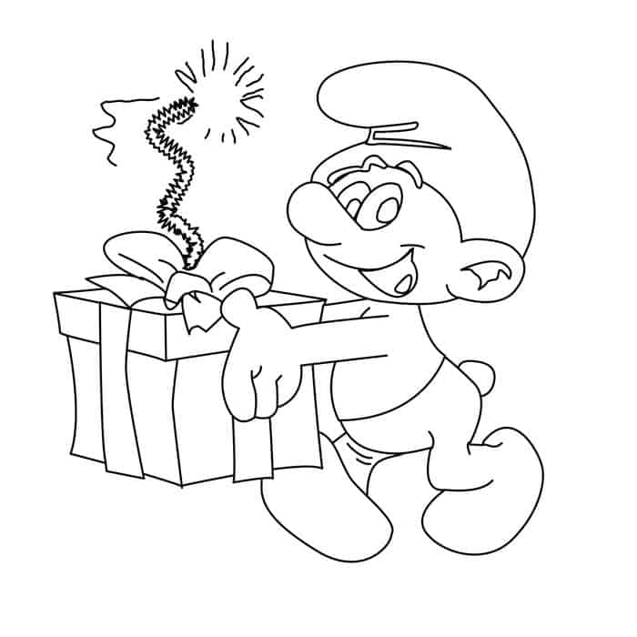 Happy 4th Birthday Coloring Pages Smurfs