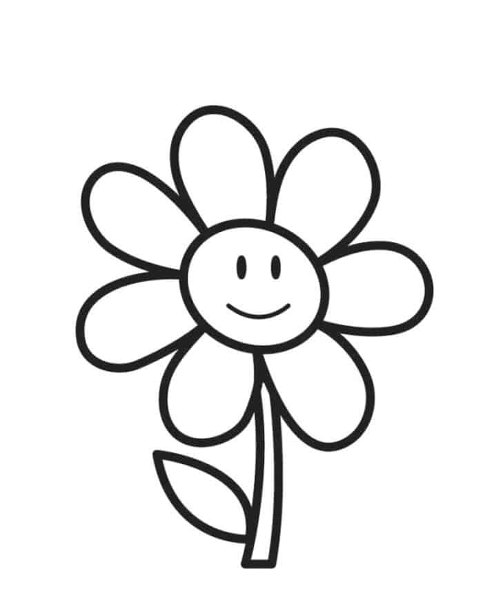 Happy Sunflower Coloring Pages