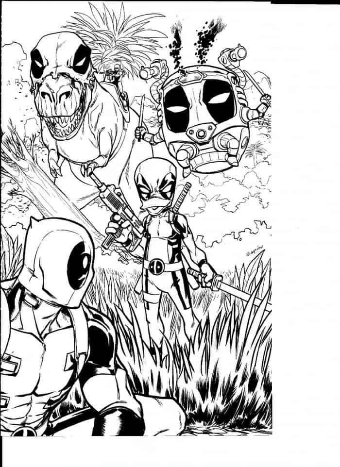 Hard Coloring Pages Of Deadpool