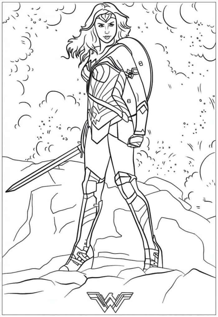 Hard Coloring Pages Wonder Woman