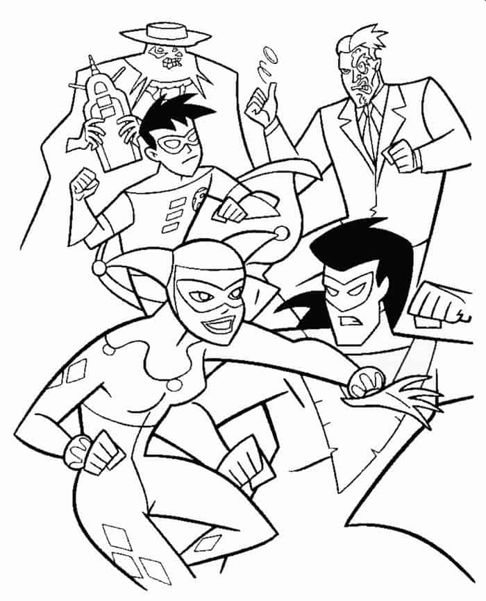 Harly And Batgirl Coloring Pages