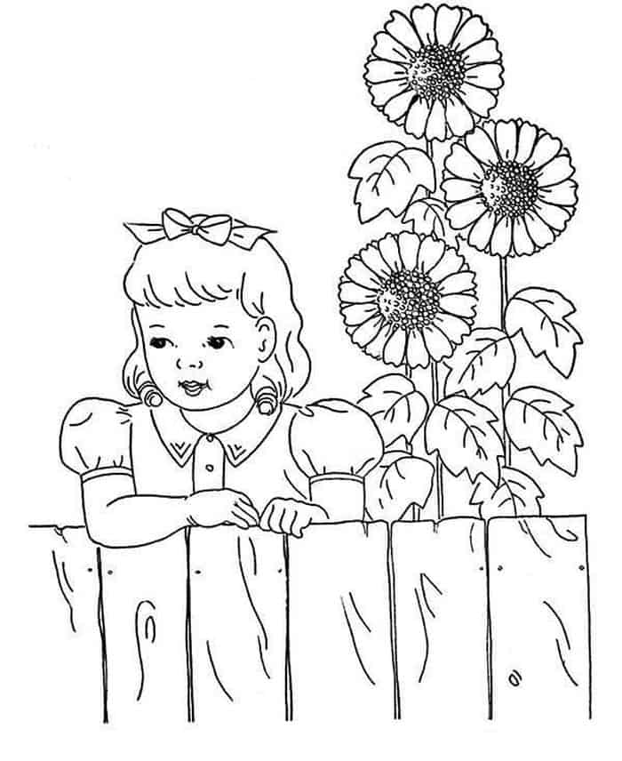 Kansas Day Sunflower Coloring Pages