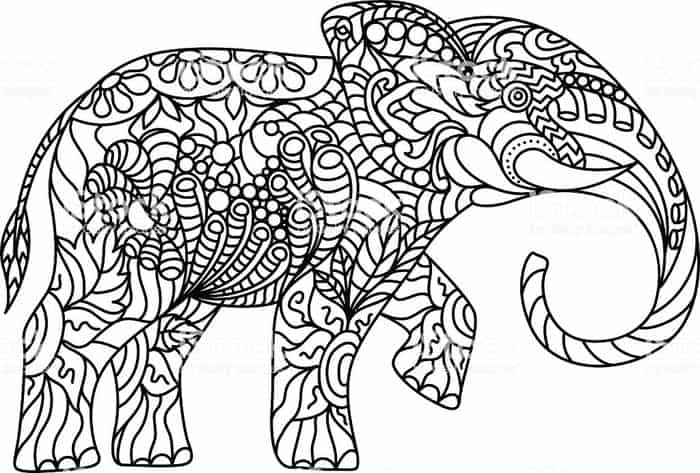 Mandala Elephant Coloring Pages