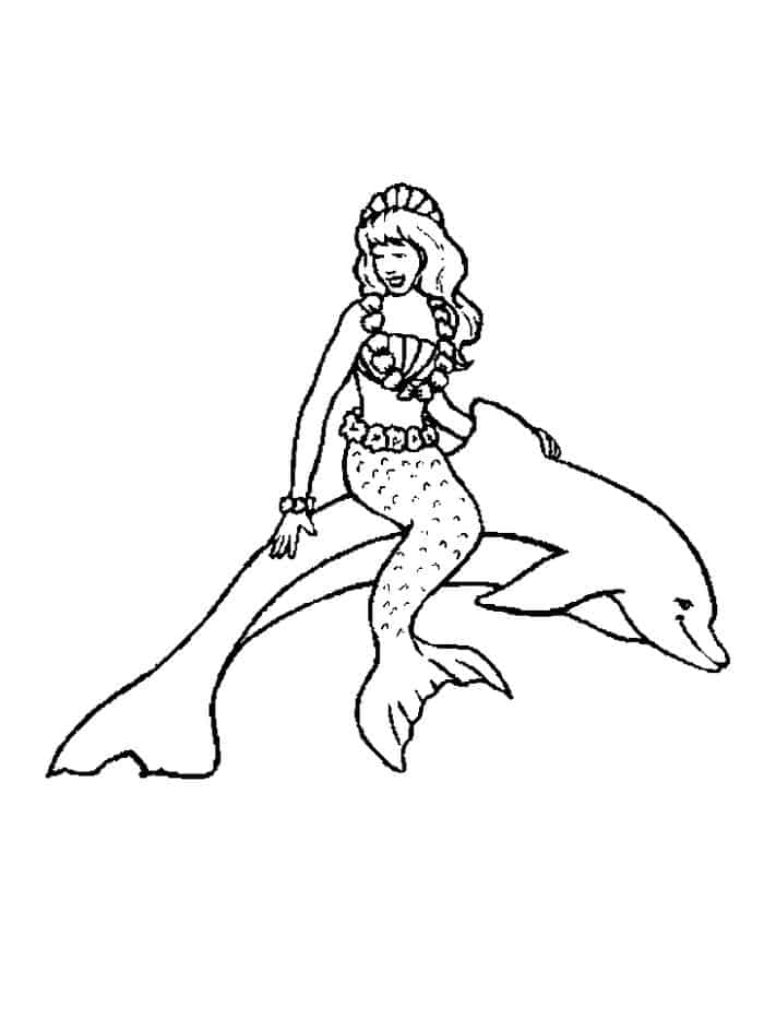 Mermaid Dolphin Coloring Pages