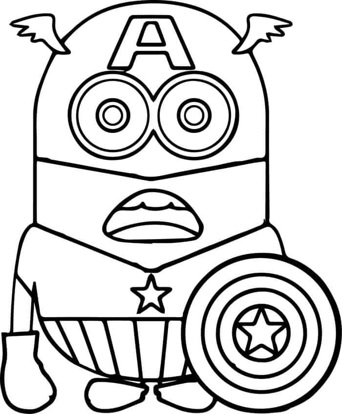 Minion Captain America Coloring Pages