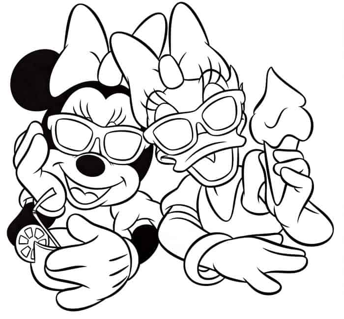 Minnie Mouse And Daisy Duck Coloring Pages