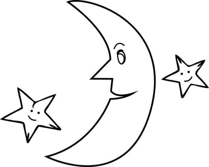 Moon And Stars Coloring Pages