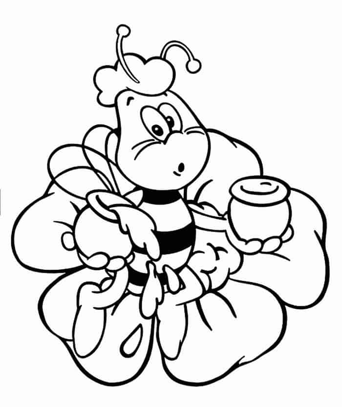 One Little Flower One Little Bee Coloring Pages