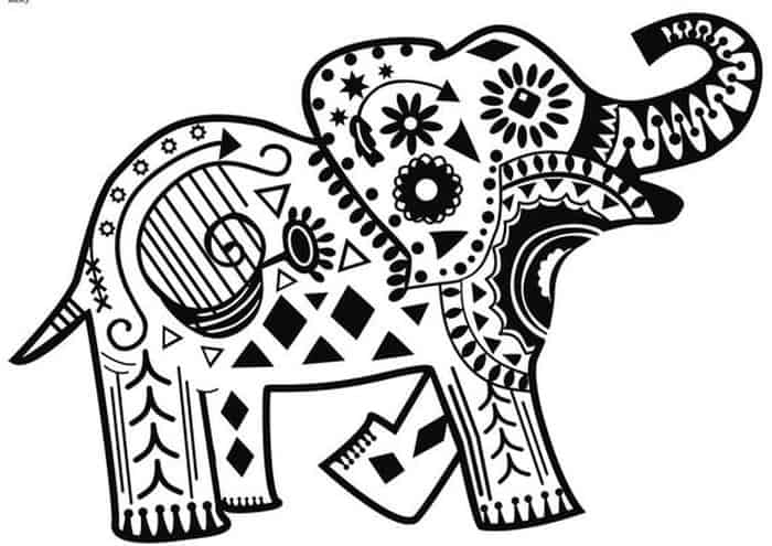 Paisley Elephant Coloring Pages