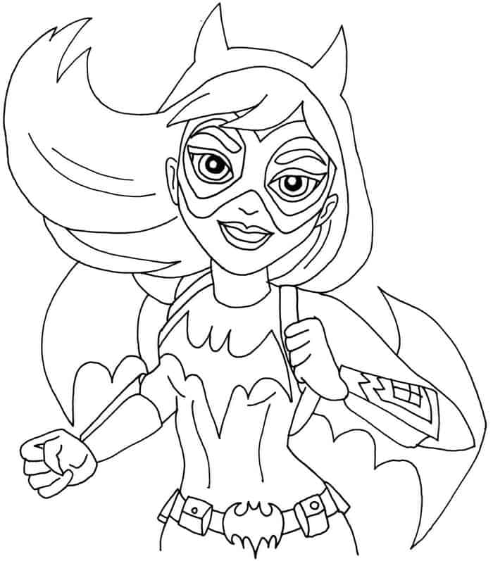 Pink Batgirl Coloring Pages